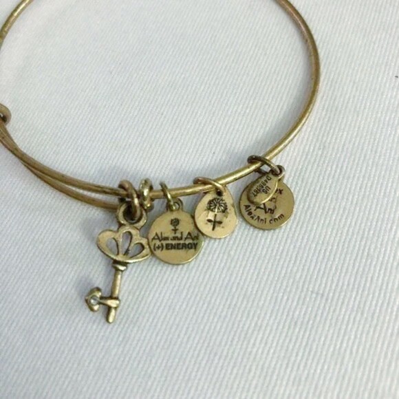 Alex & Ani Key Charm Bracelet Gold Tone - Picture 5 of 8